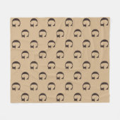 Dunkelbraune Monogram-Muster Tan Fleecedecke (Vorderseite (Horizontal))