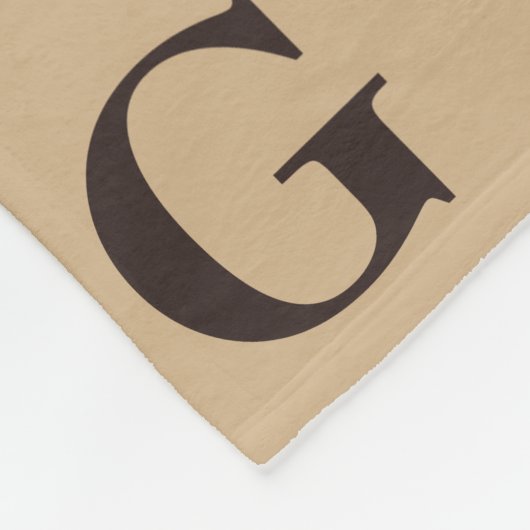 Dunkelbraune Monogram-Muster Tan Fleecedecke (Ecke)