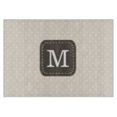 Dunkelbraune Monogramm auf Beige Hintergrund Schneidebrett (Vorderseite)