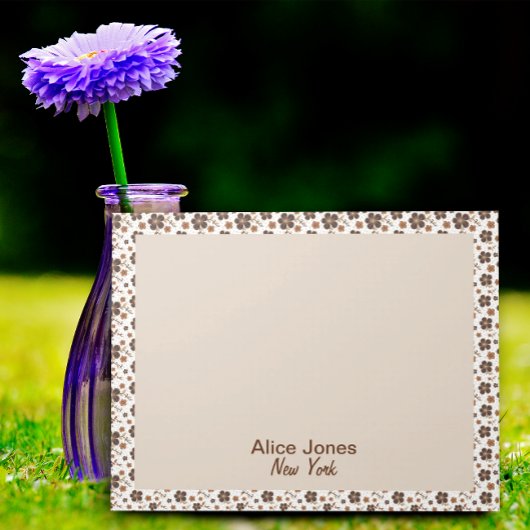 Dunkelbraune Muster braune natürliche Blume Notizblock