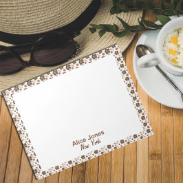 Dunkelbraune Muster braune natürliche Blume Notizblock