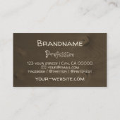 Dunkelbraune Natur Rustikale Holzplatten Baumrinde Visitenkarte (Rückseite)