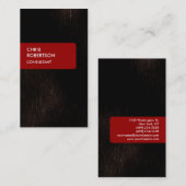 Dunkelbraune rote attraktive, charmante Visitenkar Visitenkarte (Vorne/Hinten)