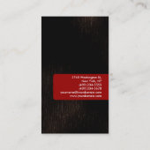 Dunkelbraune rote attraktive, charmante Visitenkar Visitenkarte (Rückseite)