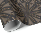 Dunkelbraune Rustikale Kaleidoskopische Blume Kuns Geschenkpapier (Rolleneckpunkt)