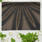 Dunkelbraune Rustikale Kaleidoskopische Blume Kuns Küchentuch (Gefaltet)