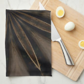 Dunkelbraune Rustikale Kaleidoskopische Blume Kuns Küchentuch (Viertel Falte)