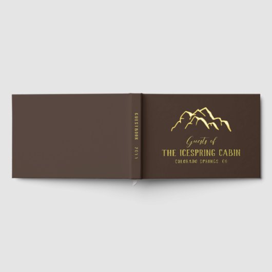 Dunkelbraune Rustikale Tops Hütte Gästebuch (Voll)