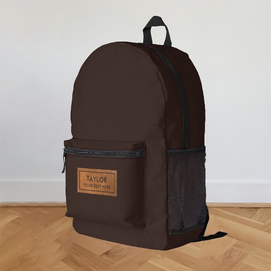 Dunkelbraune Schokolade Bedruckter Rucksack