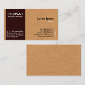 Dunkelbraune SeiteBand - hellbraune Papiertextur Visitenkarte (Vorne/Hinten)