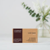 Dunkelbraune SeiteBand - hellbraune Papiertextur Visitenkarte (Stehend Vorderseite)