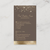 Dunkelbraune Tanning Spray Sparkle Gold Visitenkarte (Rückseite)