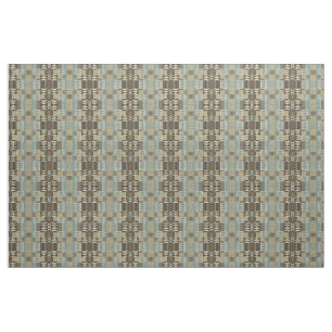 Dunkelbraune Taupe Beige Meeresfrüchte Grün Ethnic Stoff