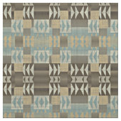 Dunkelbraune Taupe Beige Meeresfrüchte Grün Ethnic Stoff (Muster)