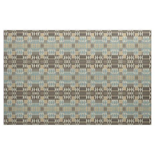 Dunkelbraune Taupe Beige Meeresfrüchte Grün Ethnic Stoff (Fat Quarter (45,7 x 55,9 cm))