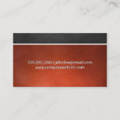 Dunkelbraune Textur | Hintergrund aus orangefarben Visitenkarte (Rückseite)