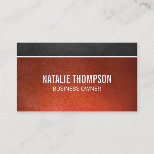 Dunkelbraune Textur | Hintergrund aus orangefarben Visitenkarte (Vorderseite)