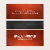 Dunkelbraune Textur | Hintergrund aus orangefarben Visitenkarten (Außenseite Aufgefaltet)