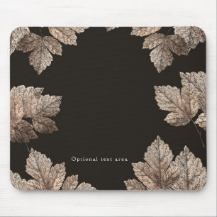Dunkelbraune und bronzene Blätter Rustikaler Herbs Mousepad