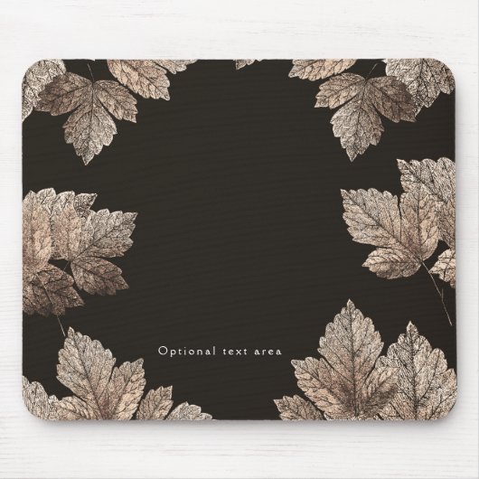 Dunkelbraune und bronzene Blätter Rustikaler Herbs Mousepad (Vorne)