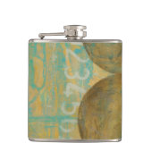 Dunkelbraune und graue Kreise mit Zahlen Flachmann (Vorderseite)