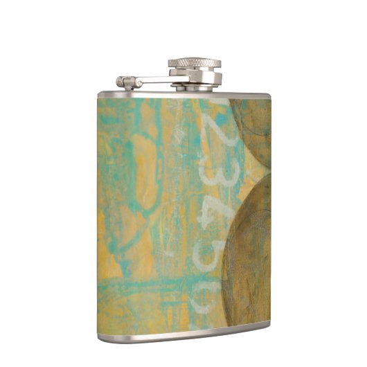 Dunkelbraune und graue Kreise mit Zahlen Flachmann (Rechts)