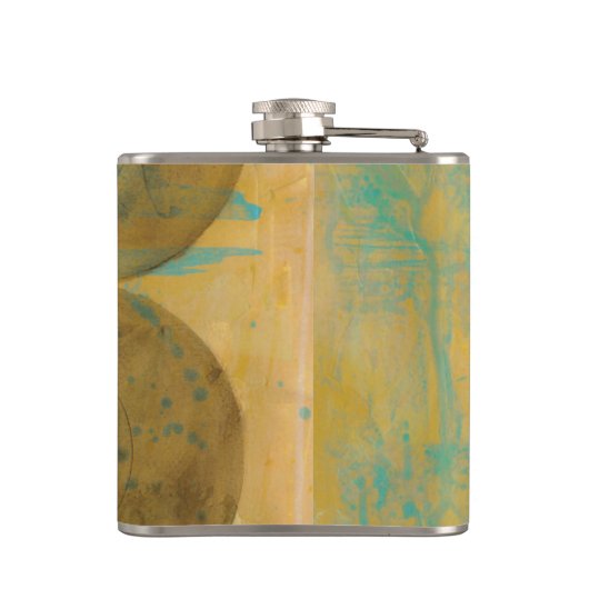 Dunkelbraune und graue Kreise mit Zahlen Flachmann (Rückseite)