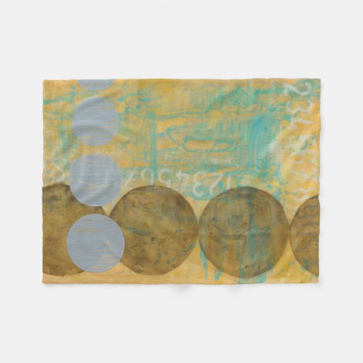 Dunkelbraune und graue Kreise mit Zahlen Fleecedecke (Vorderseite (Horizontal))
