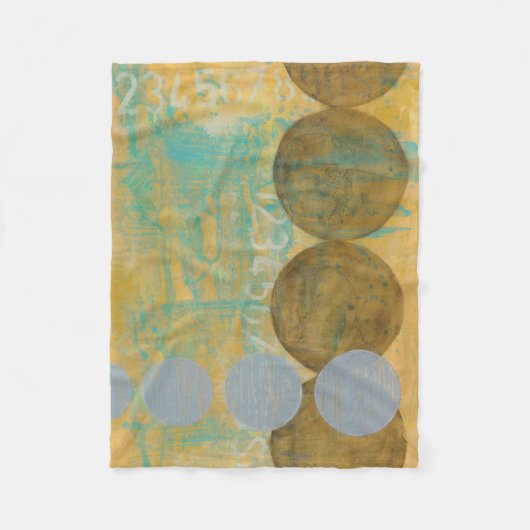 Dunkelbraune und graue Kreise mit Zahlen Fleecedecke (Vorderseite)