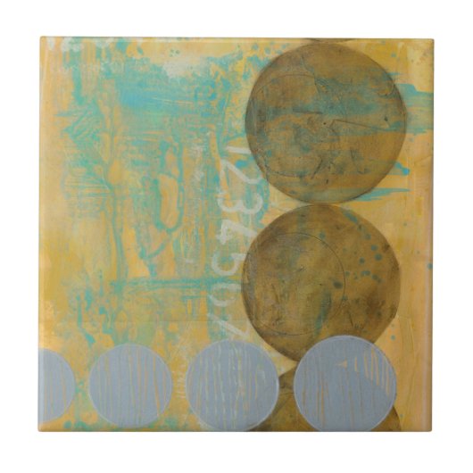 Dunkelbraune und graue Kreise mit Zahlen Fliese (Vorderseite)