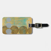 Dunkelbraune und graue Kreise mit Zahlen Gepäckanhänger (Vorderseite horizontal)