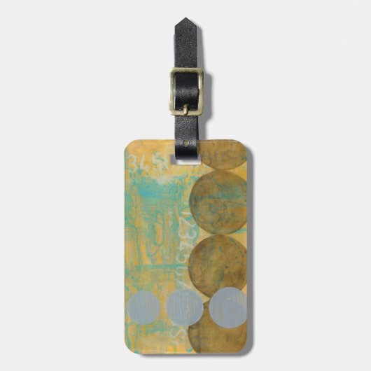 Dunkelbraune und graue Kreise mit Zahlen Gepäckanhänger (Vorderseite vertikal)