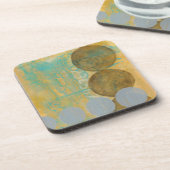 Dunkelbraune und graue Kreise mit Zahlen Getränkeuntersetzer (Linke Seite)