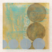 Dunkelbraune und graue Kreise mit Zahlen Glasuntersetzer (Vorderseite)