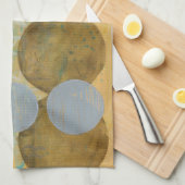 Dunkelbraune und graue Kreise mit Zahlen Handtuch (Viertel Falte)