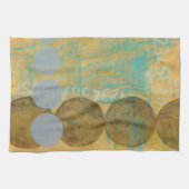 Dunkelbraune und graue Kreise mit Zahlen Handtuch (Horizontal)