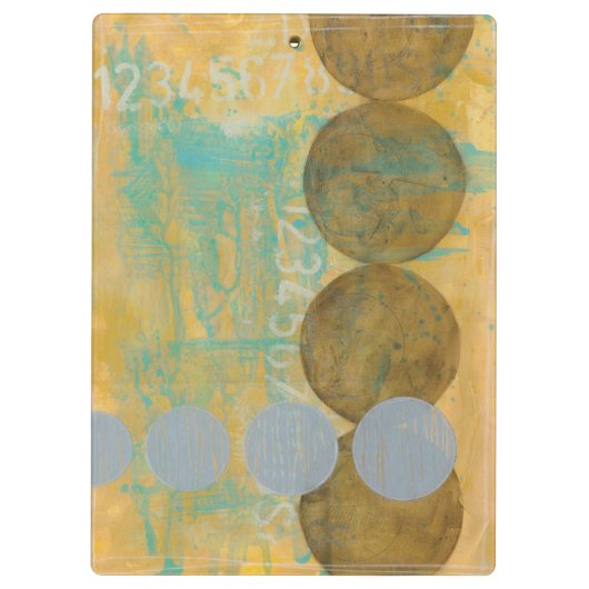 Dunkelbraune und graue Kreise mit Zahlen Klemmbrett (Rückseite)