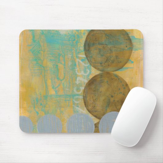 Dunkelbraune und graue Kreise mit Zahlen Mousepad (Mit Mouse)