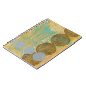 Dunkelbraune und graue Kreise mit Zahlen Notizblock (Linke Seite)