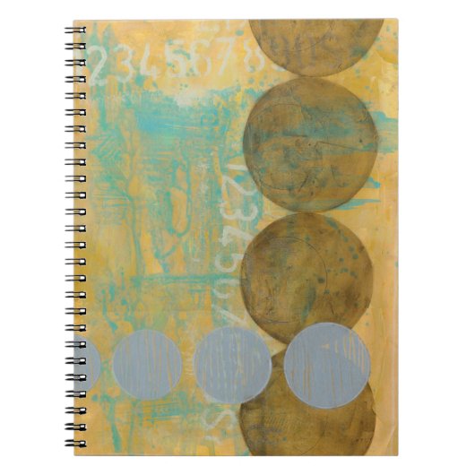 Dunkelbraune und graue Kreise mit Zahlen Notizblock (Vorderseite)