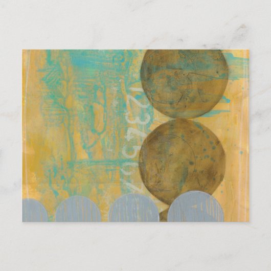 Dunkelbraune und graue Kreise mit Zahlen Postkarte (Vorderseite)