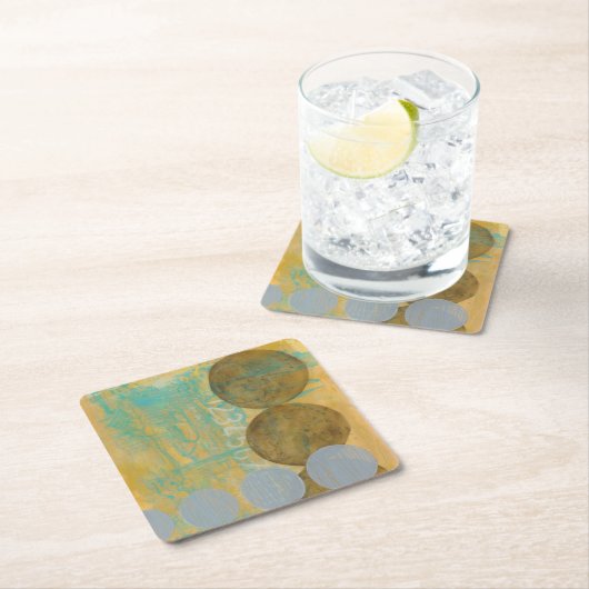 Dunkelbraune und graue Kreise mit Zahlen Rechteckiger Pappuntersetzer (Vor Ort)