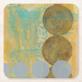 Dunkelbraune und graue Kreise mit Zahlen Rechteckiger Pappuntersetzer (Vorderseite)