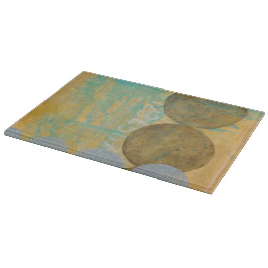 Dunkelbraune und graue Kreise mit Zahlen Schneidebrett (Ecke)