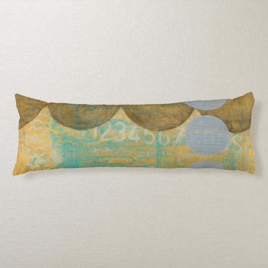 Dunkelbraune und graue Kreise mit Zahlen Seitenschläferkissen (Vorderseite)