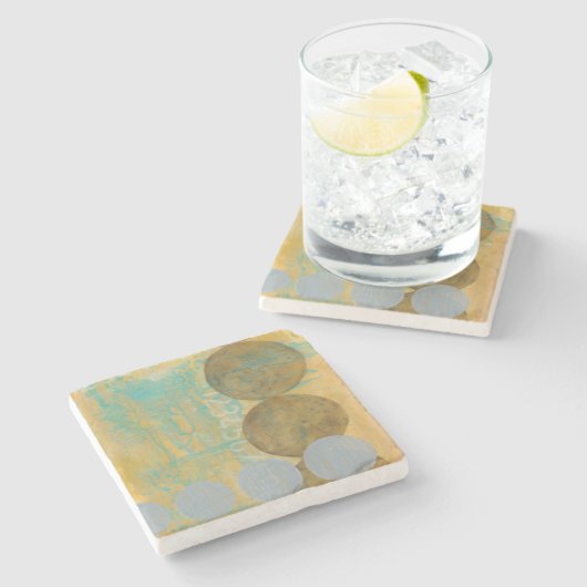 Dunkelbraune und graue Kreise mit Zahlen Steinuntersetzer (Seitenansicht)