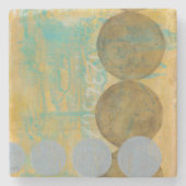 Dunkelbraune und graue Kreise mit Zahlen Steinuntersetzer (Vorderseite)