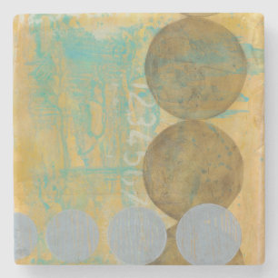 Dunkelbraune und graue Kreise mit Zahlen Steinuntersetzer