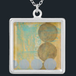 Dunkelbraune und graue Kreise mit Zahlen Versilberte Kette<br><div class="desc">Dunkelbraune und graue Kreise bevölkern dieses Werk von Jennifer Goldberger,  Set über einem orangen und blauen Hintergrund. Auf dem Hintergrund werden auch graue Zahlen gedruckt. Eine angenehm abstrakte Arbeit,  bestellen Sie noch heute Ihr Exemplar!</div>