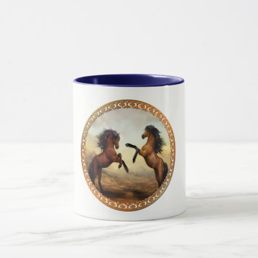 Dunkelbraune und hellbraune Friesen Tasse (Zentrum)